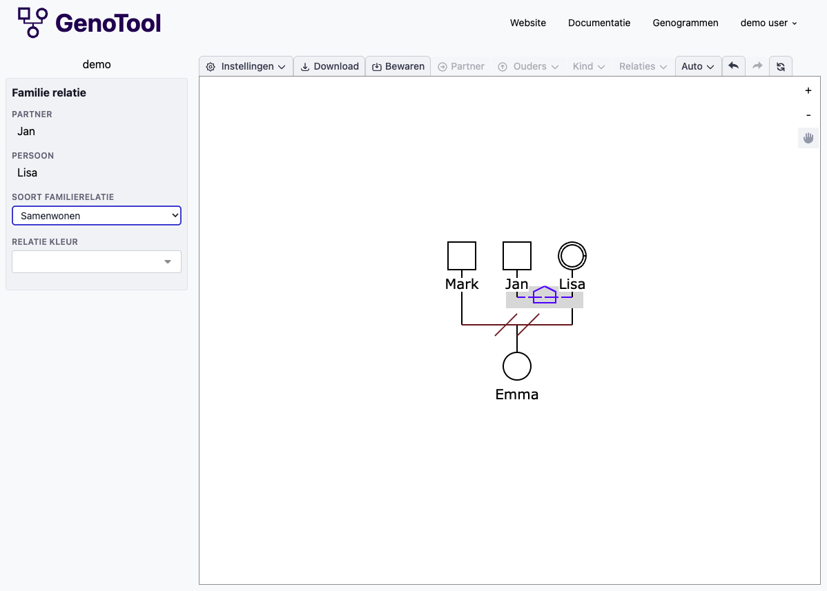Jan is toegevoegd als samenwonende partner van Lisa
